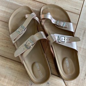 steve madden girls rose gold sandals